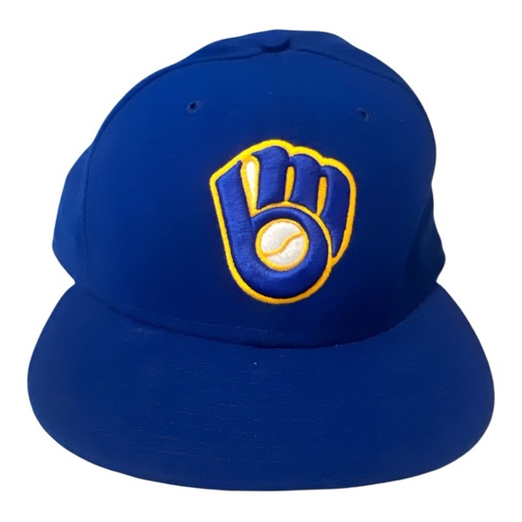 Milwaukee Brewers MLB New Era 59FIFTY Fitted Hat 7 1/2 Embroidered - Picture 1 of 4